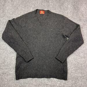 R.M. Williams Sweater Mens Medium Gray Lambswool V Neck Pullover Knit The Bush